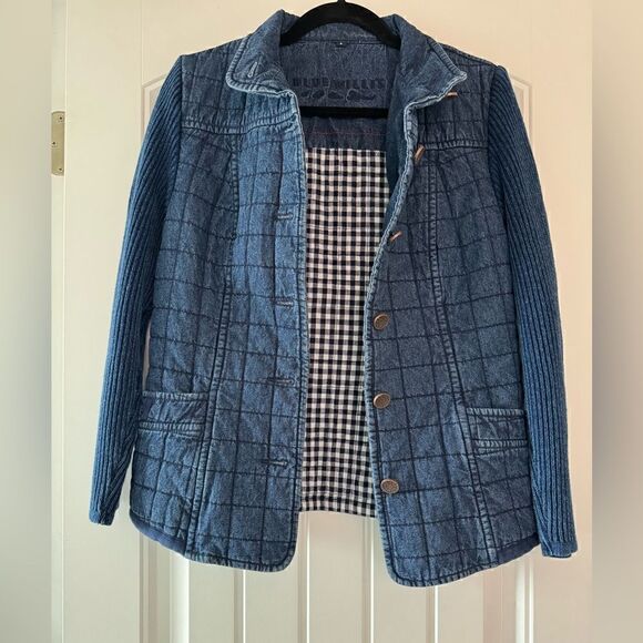 Vintage Blue Willis Womens Knit Full Zip Jacket Size S Denim Blue Long Sleeve - Picture 2 of 5
